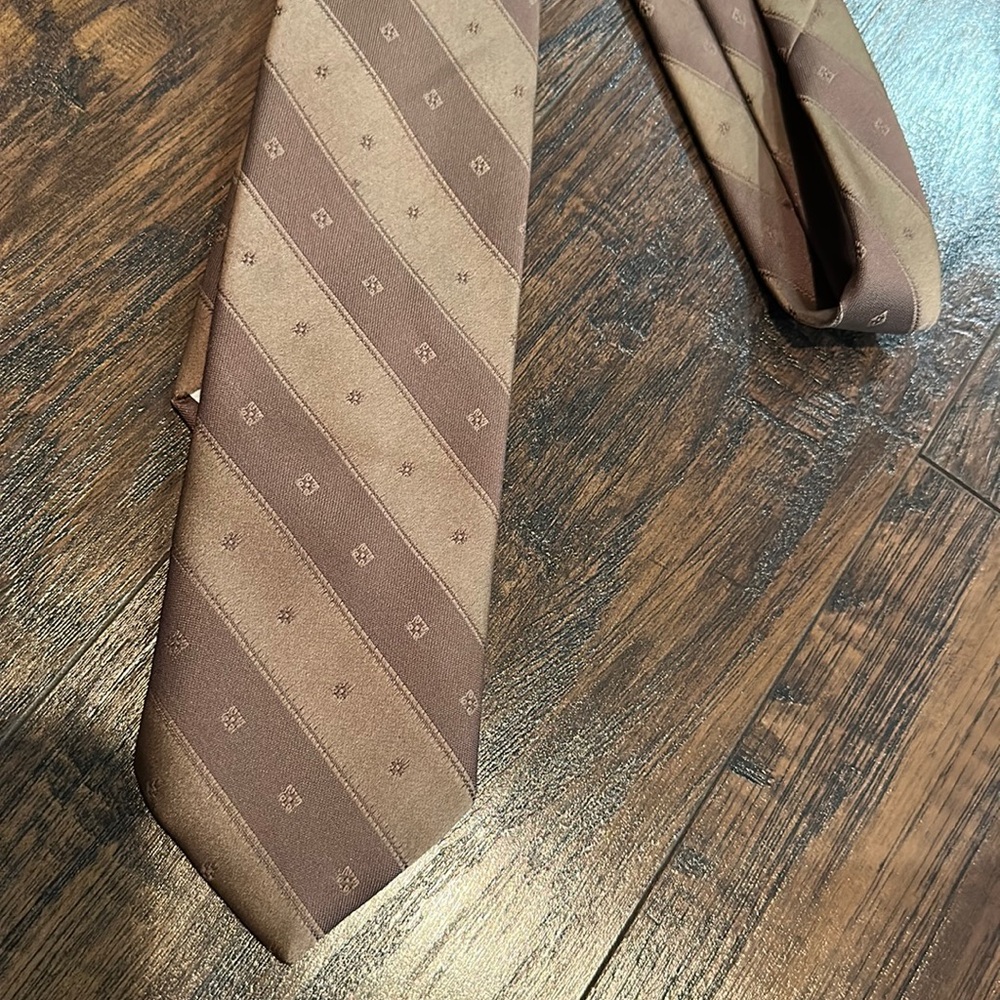 Vintage Golden Clasp Prince Consort Brown Tie